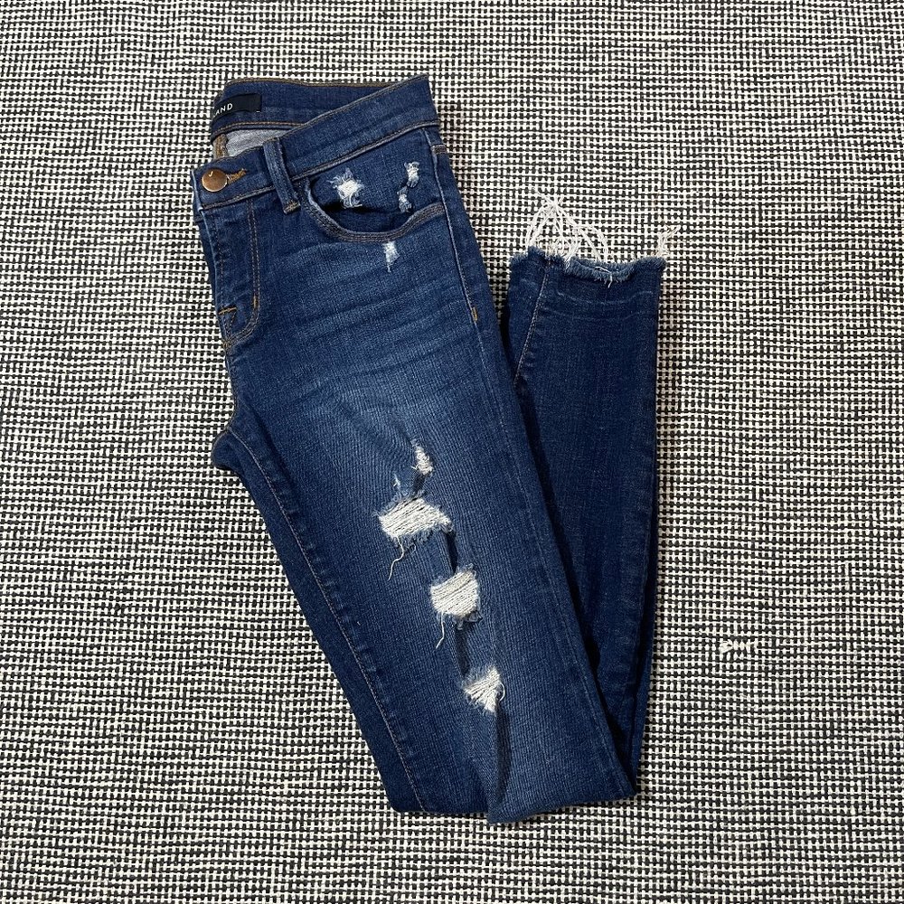 J Brand Low Rise Skinny Crop Demented Trouble (Indigo) Jeans